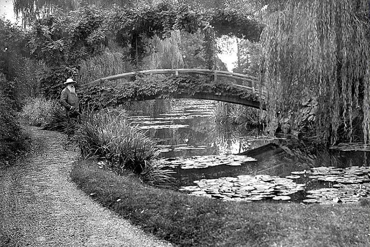 Claude Monet in his garden